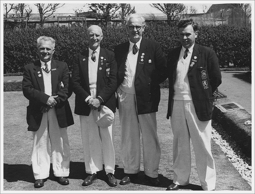 Grandpop (2nd from left) with members of Kington bowling club