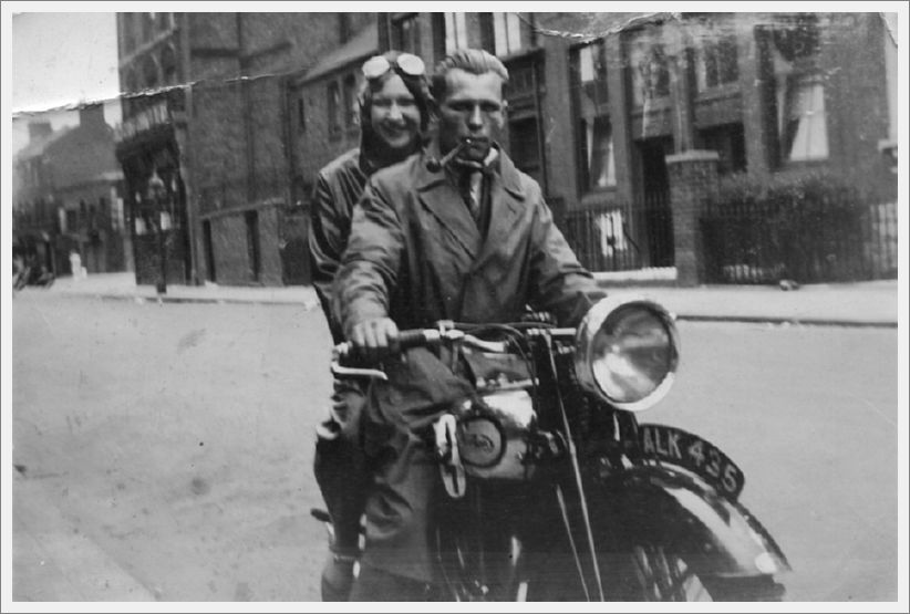 Auntie Ivy (pillion) and Uncle Jim
